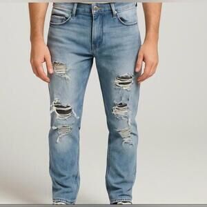 Rockstar Original Men’s Distressed Slim Tapered Jeans Light Wash Size 30